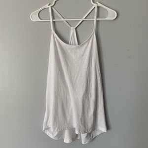Fabletics Draped Racerback Workout Tank White